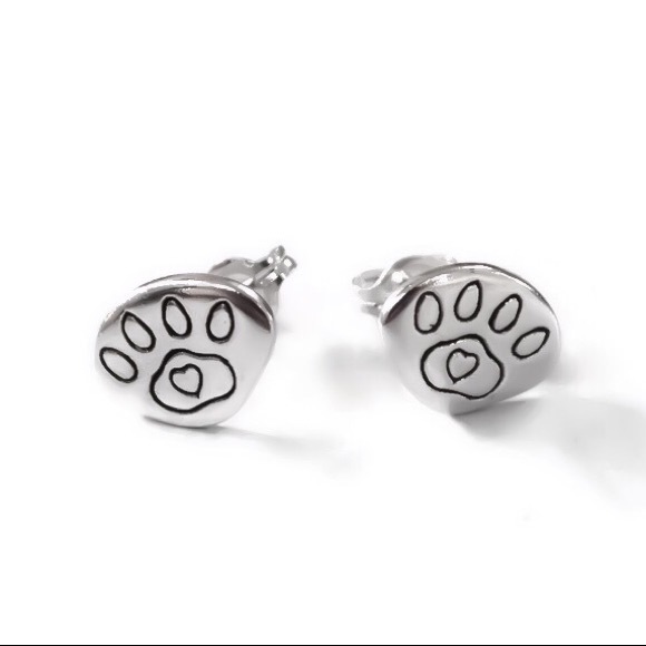 925 sterling silver pet lover stud/post earrings - Picture 2 of 9